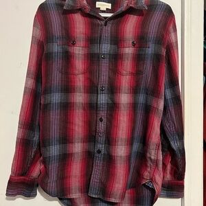 Golden by TNA Women's Red and Black Plaid Button Down Shirt